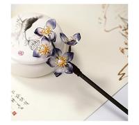 Palillos de pelo 2 horquillas for el pelo con forma de orquídea hechas a mano, borlas, madera vintage, for mujer para Mujeres(Color-17)