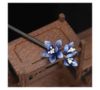 Palillos de pelo 2 horquillas for el pelo con forma de orquídea hechas a mano, borlas, madera vintage, for mujer para Mujeres(Color-19)