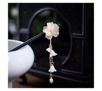 Palillos de Pelo 2 horquillas for el pelo con forma de orquídea hechas a mano, con borlas, de madera vintage, for mujer.(Color-16)