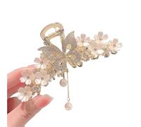 Palillos de pelo 2pc Pearl Flower Tassel Hair Claw For Women Cute Sweet Clip Fashion Elegance Headdress Korean Accessoires para Mujeres(Color4)
