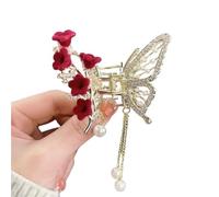 Palillos de pelo 2pc Shark Crab Clips Hairpin Hair Accessories Women Crystal Simple Clip Butterfly Pearl Tassel para Mujeres(Color16)