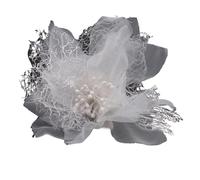 Palillos de pelo 3pc White Silk Flower Hairpins Side Clips For Bride Wedding Hair Accessories Super Fairy Floral Headpieces Hairclips For Women Party para Mujeres(Style3)