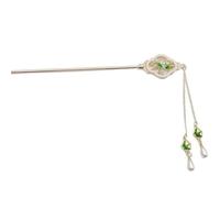 Palillos de pelo Abanico redondo estilo chino con horquilla y hojas de bambú, borlas for mujer, accesorio for el cabello que se mueve para Mujeres(Color 01)