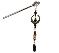 Palillos de pelo Adornos for el cabello con borlas Hanfu, horquilla de aleación estilo chino forma flor ciruelo y luna, herramienta for peinar moños para Mujeres(Color 01)