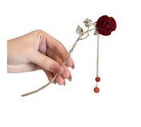 Palillos de pelo con flecos de flores de metal femenino, accesorio para el pelo femenino (estilo 15)