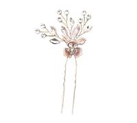 Palillos de pelo Crystal Pearl Flower Hair Pins Clips For Women Bride Jewelry Wedding Accessories Rhinestone Party Hairpin Headpiece para Mujeres(Color-3)