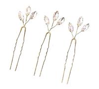 Palillos de pelo Crystal Pearl Rhinestone Hairpins Stick Hair Clip For Women Bridal Accessories Party Wedding Clips Jewelry para Mujeres(50cm Gold-color)