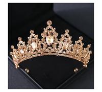 Palillos de pelo Gold Color Crystal Bridal Tiaras And Crowns Rhinestone Prom Diadem Headband Wedding Hair Accessories Jewelry Crown Tiara para Mujeres(Color-5)