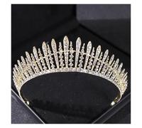 Palillos de pelo Gold Color Crystal Bridal Tiaras And Crowns Rhinestone Prom Diadem Headband Wedding Hair Accessories Jewelry Crown Tiara para Mujeres(Color-11)