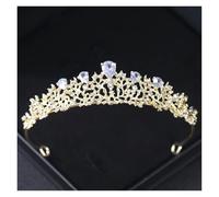 Palillos de pelo Gold Color Crystal Bridal Tiaras And Crowns Rhinestone Prom Diadem Headband Wedding Hair Accessories Jewelry Crown Tiara para Mujeres(Silver Plated)