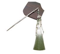 Palillos de pelo Horquilla con borla de espada vintage, barra for el cabello Qipao moderna, accesorio minimalista Hanfu Updo for mujeres, uso diario versátil para Mujeres(Green)