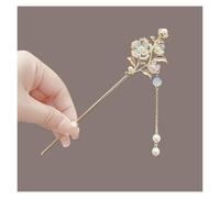 Palillos De Pelo Para Mujeres 2 horquillas clásicas con forma de flor for el pelo, hechas a mano, for mujer, adornos for(Color-09)