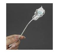 Palillos De Pelo Para Mujeres 2 horquillas de cristales hielo con lazo clásico, for el pelo, estilo chino, for boda, vintage, metal, for novia(Color-02)