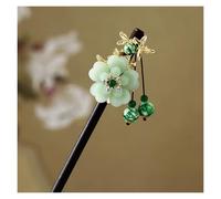 Palillos De Pelo Para Mujeres 2 horquillas for el pelo con forma de orquídea hechas a mano, borlas, madera vintage, for mujer(Color-24)