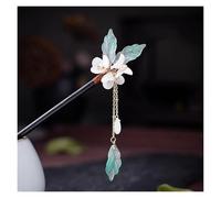 Palillos De Pelo Para Mujeres 2 horquillas for el pelo con forma de orquídea hechas a mano, borlas, madera vintage, for mujer(Color-13)