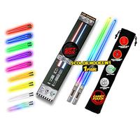 Palillos de sable de luz con luz LED brillante de Star Wars, palillos reutilizables para sushi, mango extraíble, apto para lavavajillas, 8 modos de color, 1 par