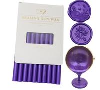 Palillos de sello de cera violeta, Atobpp 10 unidades de sellos de cera para pistola de pegamento para sellos de cera, sellos de cera con letras para pistola de pegamento de 0,43 pulgadas (morado)