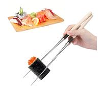 Palillos de Sushi Moribashi, Palillos Japoneses con Puntas Puntiagudas de Acero Inoxidable Y Mango de Madera, Pinzas de Cocina Multiusos para Freír, Sushi, Ensaladas (L)