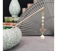 Palillos for el cabello, Palillos for el cabello, Horquillas chinas, Palillos for el cabello con imitación de perla de metal, Palillos for el cabello tradicionales chinos con flecos largos, Pin for pe