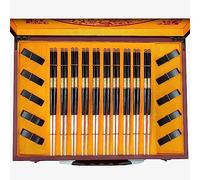 palillos japoneses palillos coreanos Caja de regalo de plata pura, 10 pares de palillos reutilizables de 24 cm para regalo de vida para personas mayores