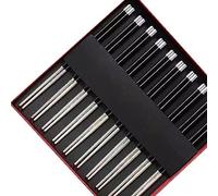 palillos japoneses palillos coreanos Los palillos de plata se pueden reutilizar Palillos antideslizantes adecuados para caja de regalo de liderazgo senior(Color:C,Size:25cm)