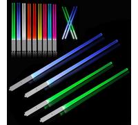 Palillos luminosos, 2 pares de palillos de Star Wars con 9 modos de color, palillos luminosos sin BPA, reutilizables, palillos de sable de luz para cocina, cena de sushi, vajilla de sushi