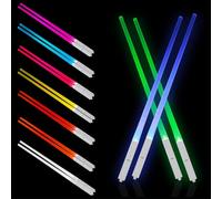 Palillos luminosos, 4 pares de palillos de Star Wars con 9 modos de color, palillos luminosos sin BPA, reutilizables, palillos de sable de luz para cocina, cena de sushi, vajilla de sushi