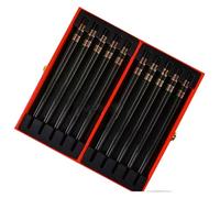 palillos, Palillos de metal for picar, 10 pares palillos cerámica alta calidad, juego con caja regalo, uso doméstico antideslizante(E)
