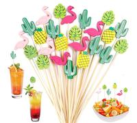 Palillos para Aperitivos 12cm,200 Piezas Palillos para Aperitivos Verano,Brochetas de Cóctel de Madera,Pinchós de Frutas pará Frutas, Postres, Ensalada, Fiesta,Palillo Cóctel Palos Coctel Madera (C)