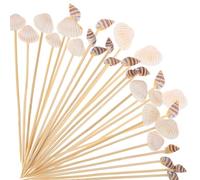 Palillos para Aperitivos 12cm,200 Piezas Palillos para Aperitivos Verano,Brochetas de Cóctel de Madera,Pinchós de Frutas pará Frutas, Postres, Ensalada, Fiesta,Palillo Cóctel Palos Coctel Madera (B)
