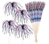 Palillos Para Cóctel | 50 Piezas Pinchos Para Cupcakes | Palillos Para Comida Fruta Decoraciones Patrióticas Barbacoa Bebida Postre 4 de Julio