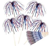 Palillos para cócteles - 50 palillos patrióticos | para alimentos, frutas, decoración para fiestas nacionales, barbacoas, bebidas y postres para ocasiones especiales