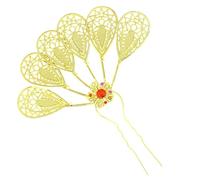 Palillos para el pelo dorados de aleación antigua china, estilo tradicional y lujoso