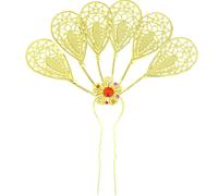 Palillos para el pelo dorados de aleación antigua china, estilo tradicional y lujoso