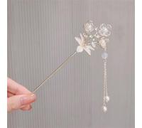 Palillos Para El Pelo Palillos for el cabello con flecos de flores, horquilla de Metal femenina a la moda, adorno for el cabello femenino, herramientas de estilismo Palillos Para El Cabello (Color :