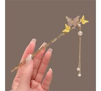 Palillos Para El Pelo Palillos for el cabello con flecos de flores, horquilla de Metal femenina a la moda, adorno for el cabello femenino, herramientas de estilismo Palillos Para El Cabello (Color :