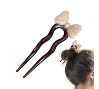 Palillos para el pelo para cabello largo, Palillos para el pelo para moños | Alfileres franceses para cabello grueso - Linda pajarita, tocados estéticos para mujeres en forma de U, accesorios para el
