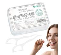 Palillos Para Hilo, Juego de 50 Unidades de Seda Suave, Herramienta Portátil para Limpieza Bucal con Palillos es para Niños y Adultos con Cepillo de Ducha