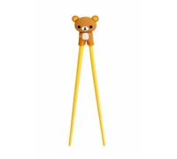 Palillos para niños, color blanco, 22 cm, con bonito oso, gato, conejo, panda, soporte para principiantes, palillos intercambiables (oso)