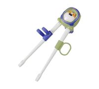 Palillos para principiantes: divertidos utensilios de entrenamiento con bucles guía para los dedos, diseño de pulgar de rebote para un fácil aprendizaje, colorido tema de animales para niños | Conjunt