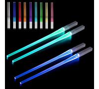 Palillos Star Wars 2 Pares Lightsaber Chopsticks con 9 Modos de Color Reutilizables Sin BPA Lavable a Máquina para Cocinas Cenas Sushi Cubiertos
