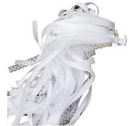Palitos con cintas de colores variados， 10/20/50pcs White Wedding Ribbon Wands With Silver Bells And Streamers(20pcs)