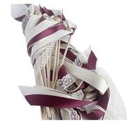 Palitos con cintas de colores variados， Multicolor Lace Ribbon Wedding Wands With Bells And Dance Ribbons 30 pcs(N03)