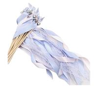 Palitos con cintas de colores variados， Multicolor Wedding Dance Ribbon Wands With Gold Bells, Stain Resistant, 20pcs Or 50pcs(01,50pcs)
