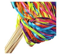 Palitos con cintas de colores variados， Multicolor Wedding Wands Rhythmic Dance Ribbons Bells Streamers Party Decor Pack Of 50/20 pcs(Mix Color,50pcs)
