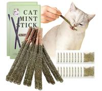 Palitos de Catnip para Gatos Set, 12 Palitos de Menta Natural para Gatos con 20 Menta Gato Natural, Gato para Aliviar el Aburrimiento de los Gatos y Limpiar los Dientes