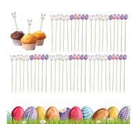 Palitos de cóctel | 100 Piezas de de Conejo y Huevo para Pasteles de Frutas | Palillos para Aperitivos Bocadillos - para de primavera, interior/exterior, comida, bebida, pasteles,