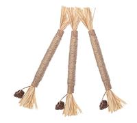 Palitos de dentición para gatos, juguetes para masticar molares de 3 dientes, juguetes para lamer gatitos, juego de palitos de dientes de madera para limpiar los dientes, aumentar el apetito