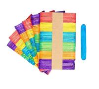 Palitos De Madera 500 piezas de virutas madera, material artesanal, palitos helado for bricolaje, tiras hechas a mano, suministros creativos for fiestas(Mix colors,9.3cm)