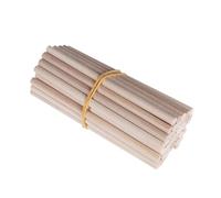 Palitos de Madera para Manualidades 100 piezas de varillas de madera de pino redondas de 200 mm/300 mm, espigas de madera for manualidades, construcción, maquetas, carpintería(6x300mm)